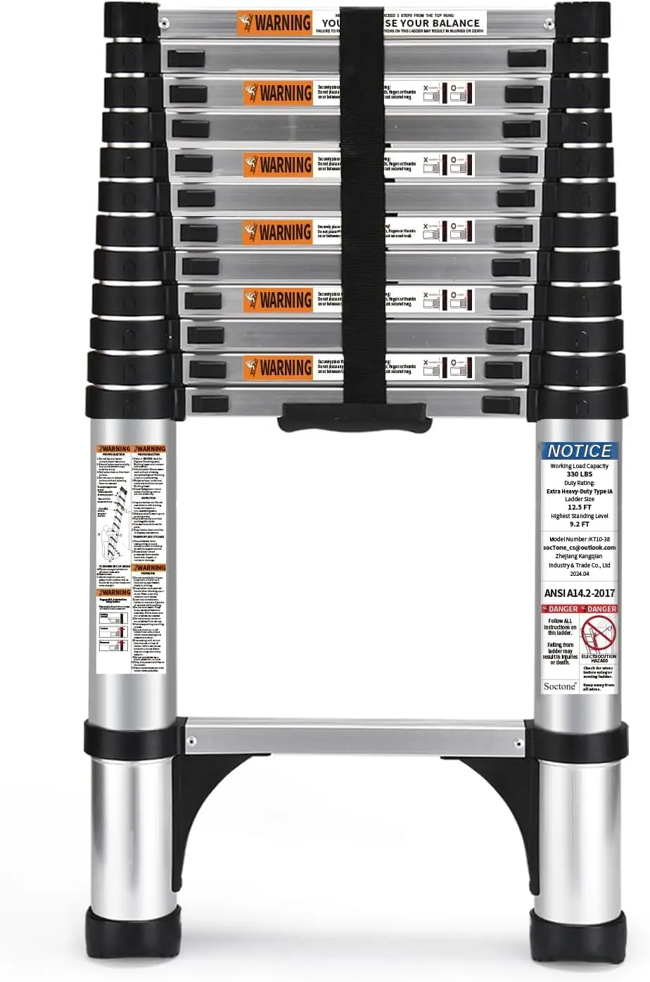 12.5 FT Aluminum Lightweight Telescoping Ladder with Stabilizers, 250lbs Capacity for RV and Outdoor Use
12.5 FT Aluminum Lightweight Telescoping Ladder with Stabilizers, 250lbs Capacity for RV and Outdoor Use