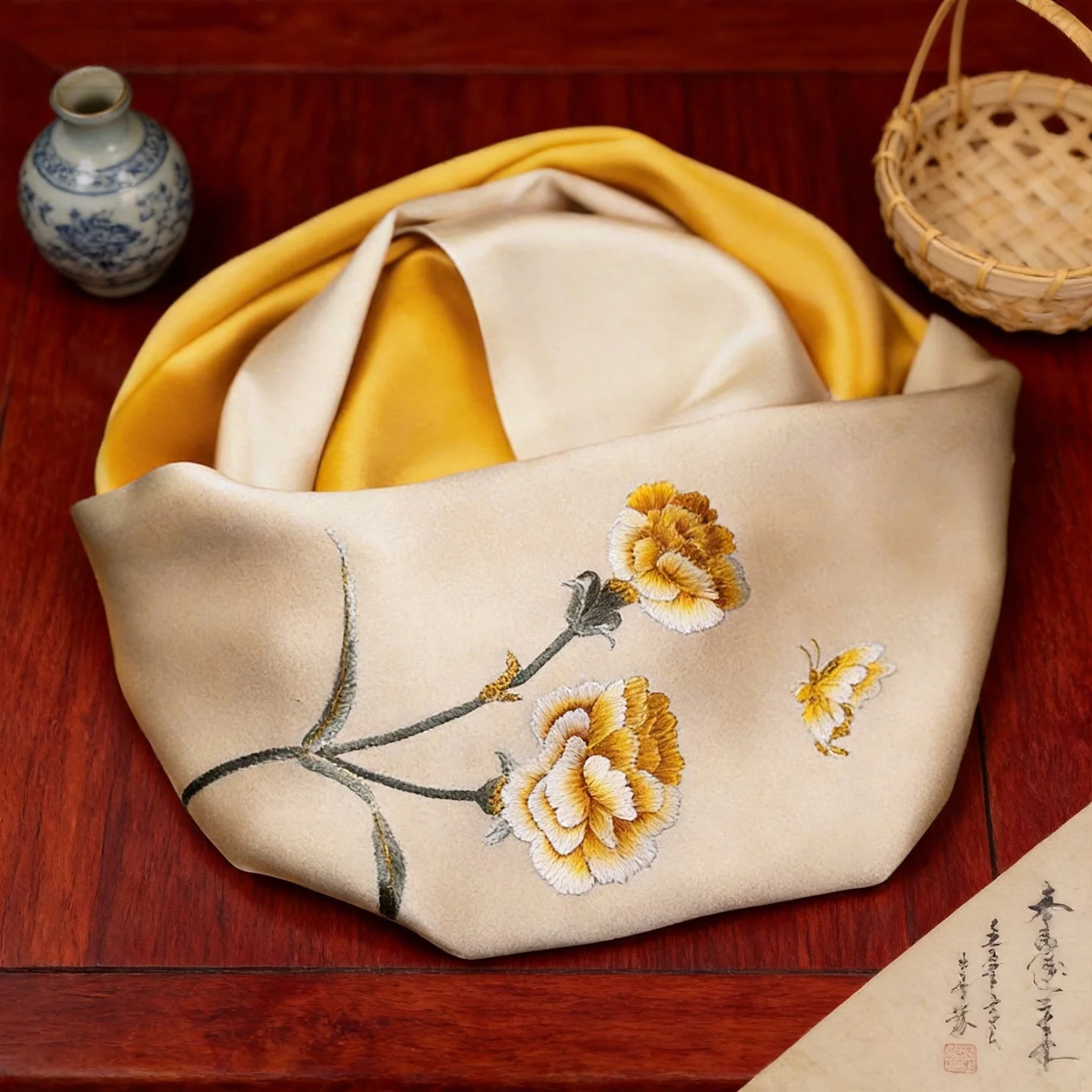 Elegant Embroidered Suzhou Silk Scarf Multi-Functional Wrap Shawl Sun Protection Wedding Fashionable Neck Warmer Four Seasons
Elegant Embroidered Suzhou Silk Scarf Multi-Functional Wrap Shawl Sun Protection Wedding Fashionable Neck Warmer Four Seasons