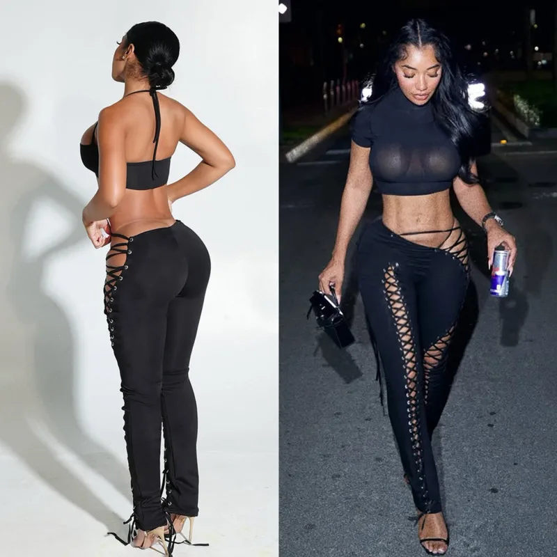 Chic Sexy Lace Up 2 Piece Set for Women Halter Crop Top and Hollow Out Slim Pants Clubwear Bodycon Matching Outfit Night Style
Chic Sexy Lace Up 2 Piece Set for Women Halter Crop Top and Hollow Out Slim Pants Clubwear Bodycon Matching Outfit Night Style