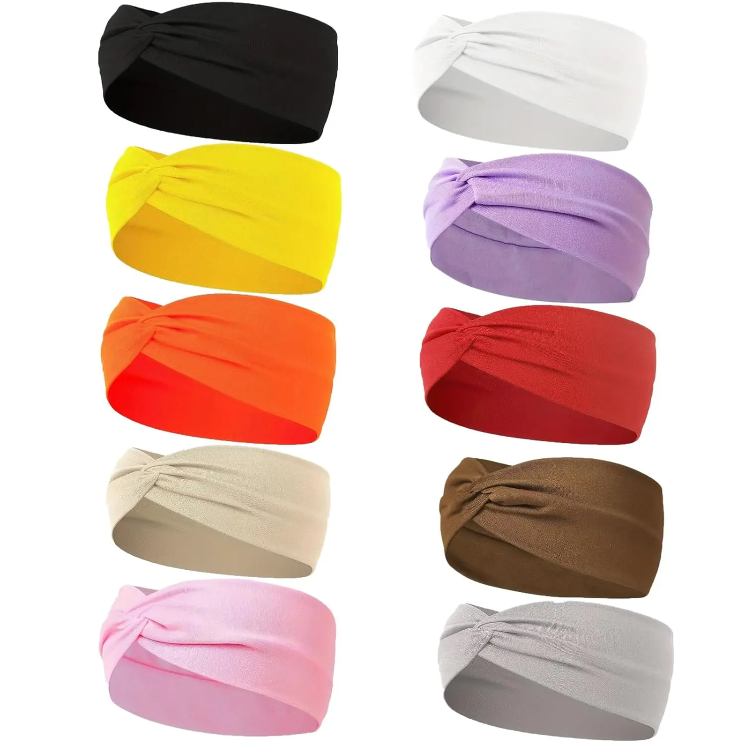 10 Pack Wide Sport Headbands for Women Non Slip Stretchy Soft Cotton Twist Knotted Hair Bands for Yoga Running
10 Pack Wide Sport Headbands for Women Non Slip Stretchy Soft Cotton Twist Knotted Hair Bands for Yoga Running