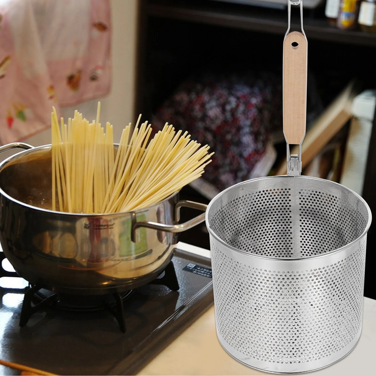 Stainless Steel Fine Mesh Noodle Strainer with Long Handle for Kitchenware Pasta Sieve Tool Suitable Home Restaurants
Stainless Steel Fine Mesh Noodle Strainer with Long Handle for Kitchenware Pasta Sieve Tool Suitable Home Restaurants