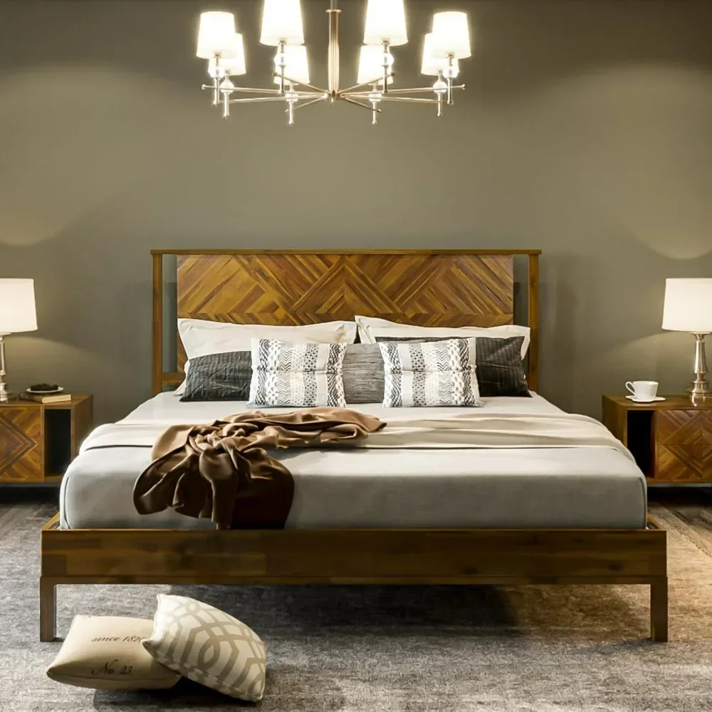 bed.Solid Wood King Bed Frame with Diamond Headboard - Rustic & Mid-century Modern - Acacia Wood Platform Bed - Compatible
bed.Solid Wood King Bed Frame with Diamond Headboard - Rustic & Mid-century Modern - Acacia Wood Platform Bed - Compatible