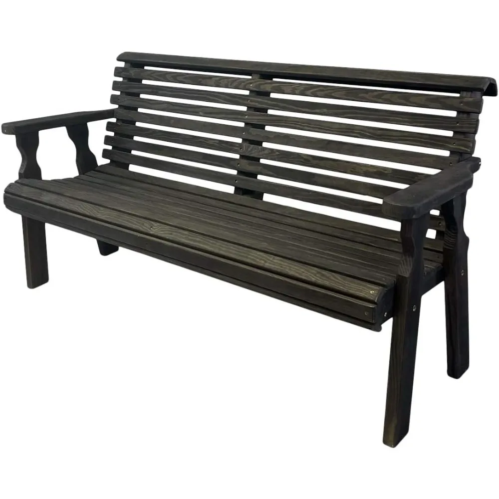 Heavy Duty 4 Foot Roll Back Outdoor Bench in Black Stain - Amish Made in The USA from Treated Pine for Outdoor Durability
Heavy Duty 4 Foot Roll Back Outdoor Bench in Black Stain - Amish Made in The USA from Treated Pine for Outdoor Durability