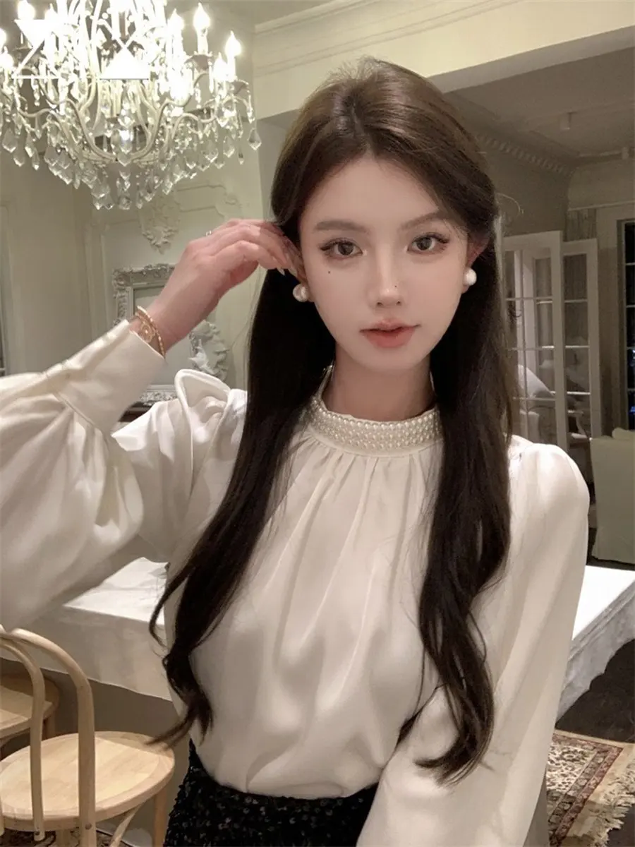 Женская атласная блузка Ele Pearl с длинным рукавом, приталенная, для офиса, модная, весенняя новинка, элегантный топ для утренних и вечерних мероприятий
Женская атласная блузка Ele Pearl с длинным рукавом, приталенная, для офиса, модная, весенняя новинка, элегантный топ для утренних и вечерних мероприятий