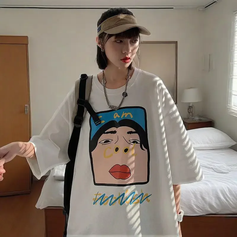 Fat Plus Size American Cartoon Printed Short Sleeved T-shirt for Women in Summer Loose and Versatile Top That Covers The Stomach
Fat Plus Size American Cartoon Printed Short Sleeved T-shirt for Women in Summer Loose and Versatile Top That Covers The Stomach