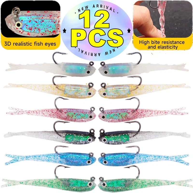 New 1-12PCS Soft Lure Silicone Fishing Lures Silicone Artificial Bait with Hooks for Saltwater and Freshwater Fishing Bait Tools
New 1-12PCS Soft Lure Silicone Fishing Lures Silicone Artificial Bait with Hooks for Saltwater and Freshwater Fishing Bait Tools