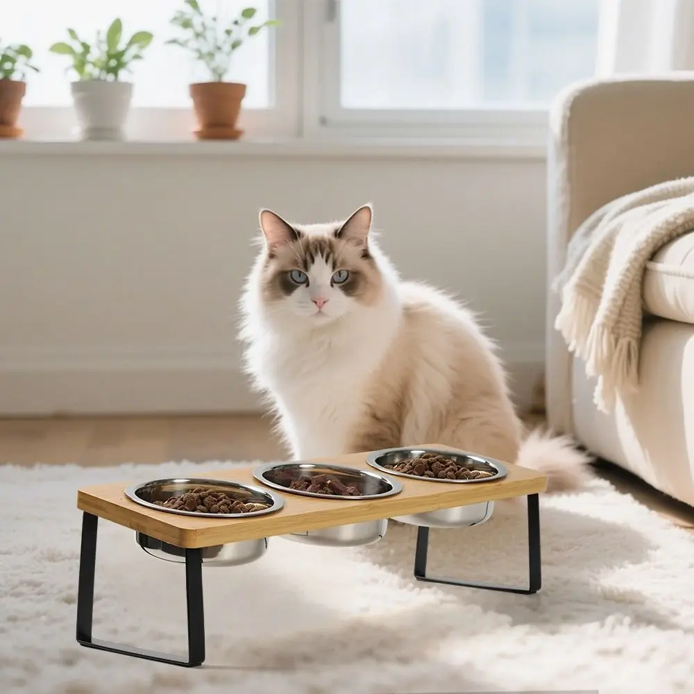 Pet Feeder Non Slip Wood Cat Bowl Stand Anti-Vomiting with 3 Bowls Elevated Pet Bowls Anti-Leak Pet Food Water Bowl Dry/Wet Food
Pet Feeder Non Slip Wood Cat Bowl Stand Anti-Vomiting with 3 Bowls Elevated Pet Bowls Anti-Leak Pet Food Water Bowl Dry/Wet Food