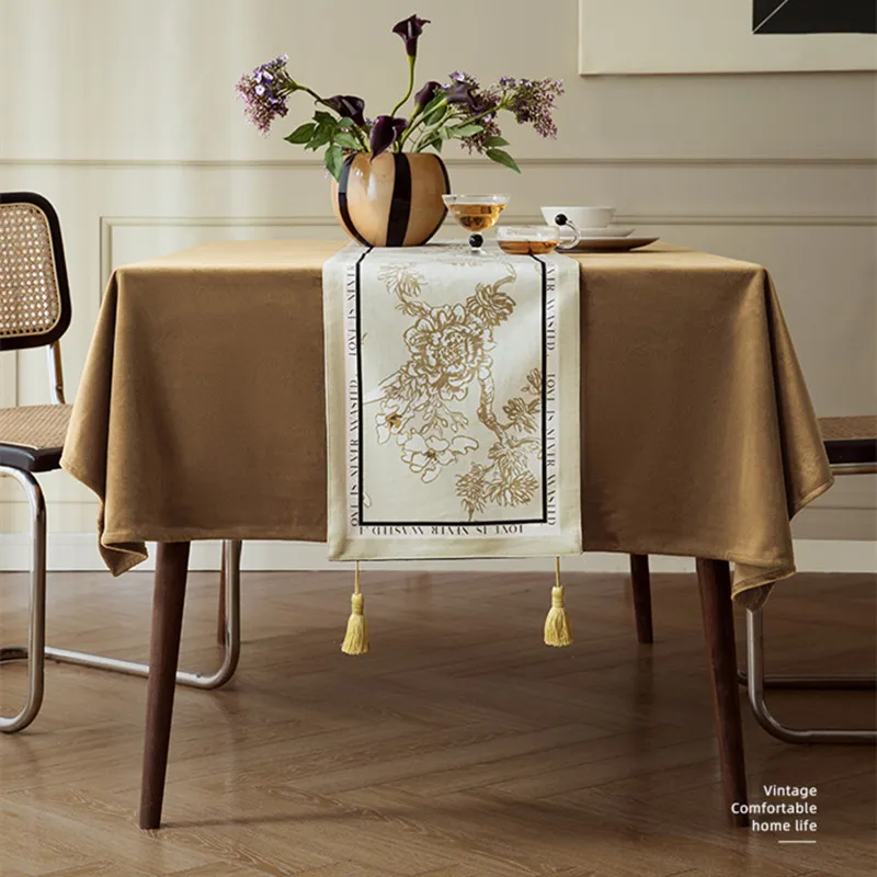 Velvet Tabletop Cream Table Runner with Cute Tassel, French Light, Luxury Home Kitchen Decoration, Rectangle Wabi-Sabi
Velvet Tabletop Cream Table Runner with Cute Tassel, French Light, Luxury Home Kitchen Decoration, Rectangle Wabi-Sabi