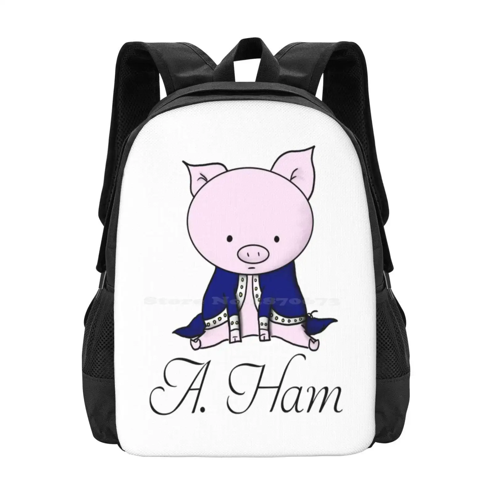 Alexander Ham-Ilton 3d Print Design Backpack Student Bag Pig Cute Revolutionary War Musical Lin Manuel Miranda History Quote
Alexander Ham-Ilton 3d Print Design Backpack Student Bag Pig Cute Revolutionary War Musical Lin Manuel Miranda History Quote