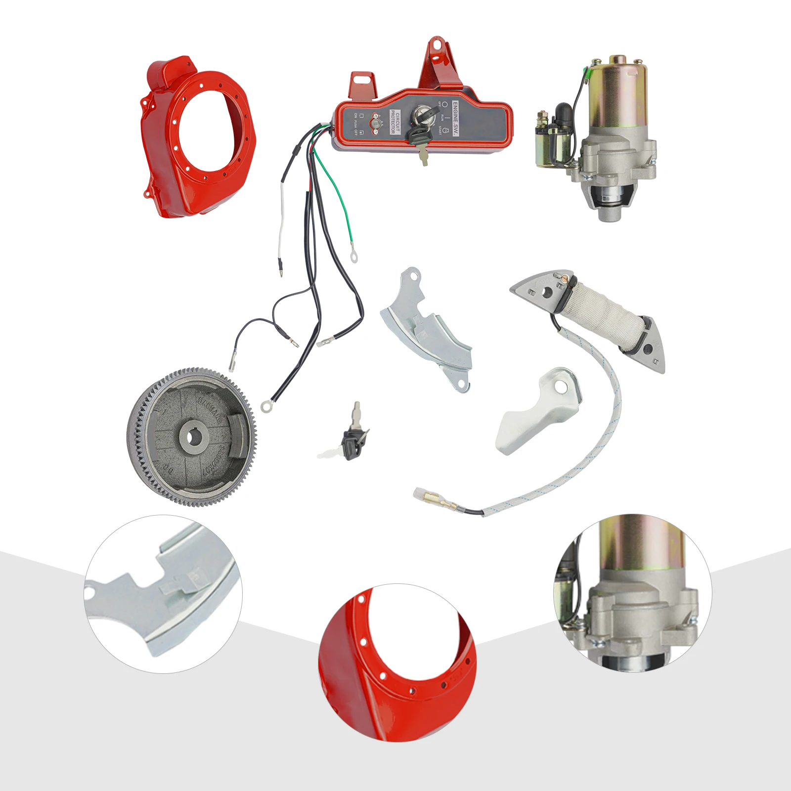 Electric Start Kit Starter Flywheel Switch For Honda GX160 GX200 6.5HP Engine Aftermarket Upgrade Plug and Play
Electric Start Kit Starter Flywheel Switch For Honda GX160 GX200 6.5HP Engine Aftermarket Upgrade Plug and Play