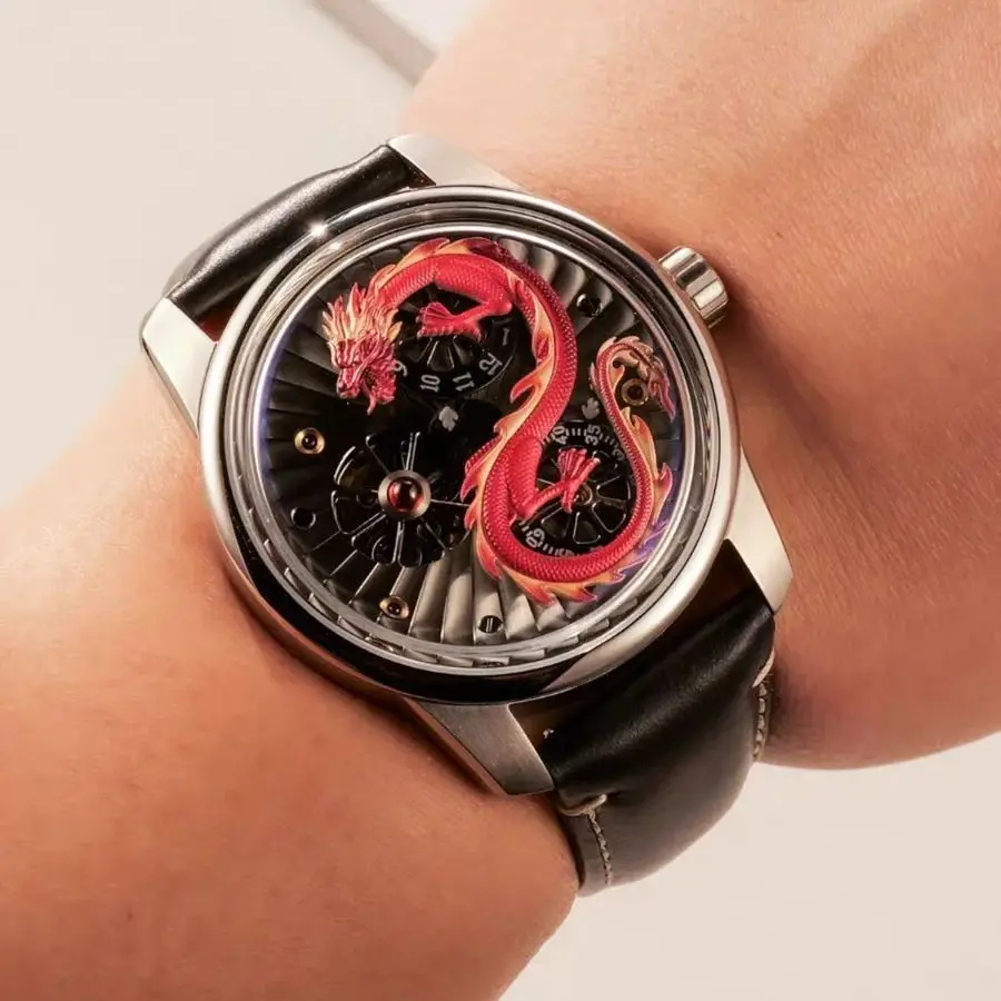 OBLVLO Men Automatic Watch 45MM Mechanical Wristwatch Luminous 50m Waterproof Rotatable Dragon Dial Sapphire Mirror
OBLVLO Men Automatic Watch 45MM Mechanical Wristwatch Luminous 50m Waterproof Rotatable Dragon Dial Sapphire Mirror