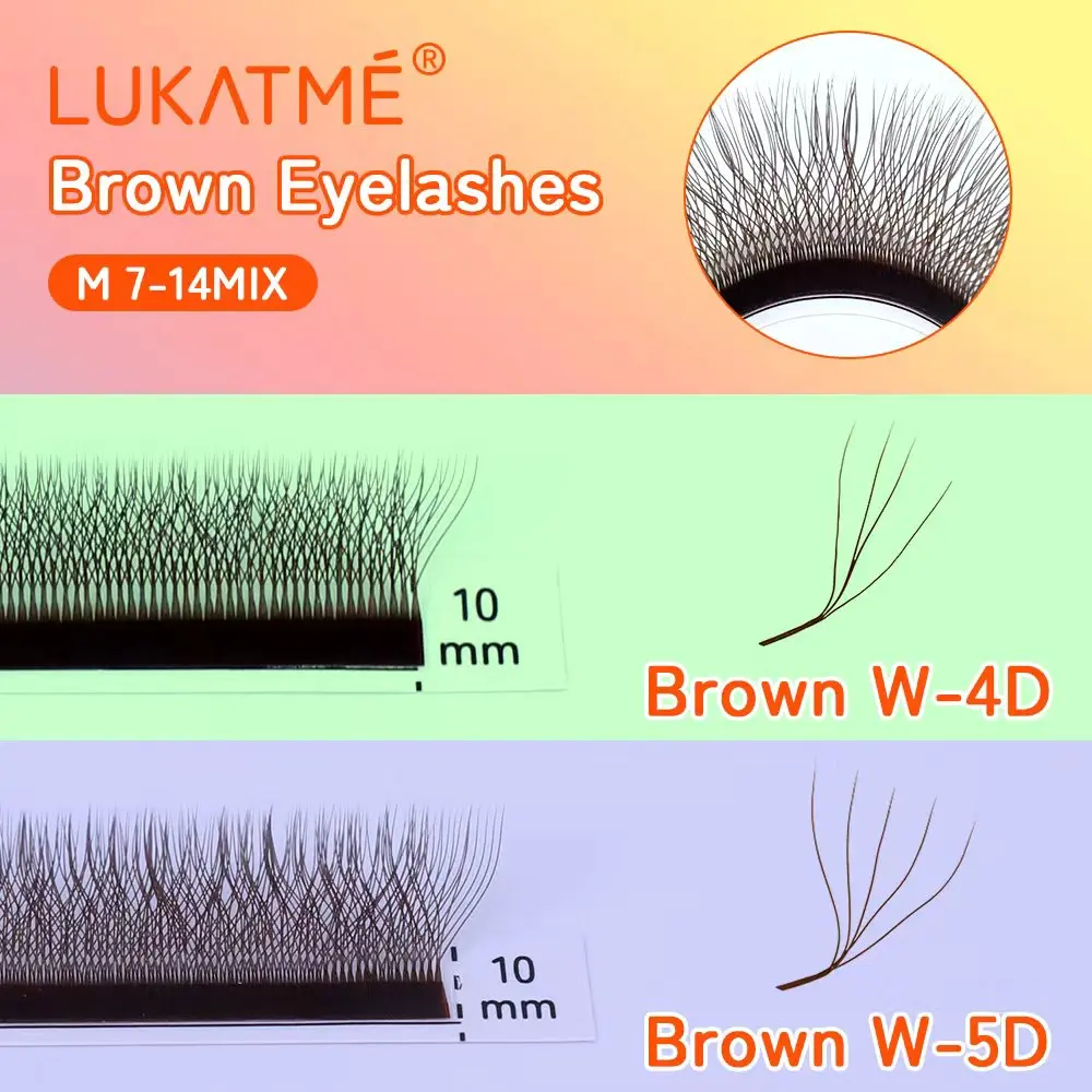 LUKATME M Curl 4D 5D Brown Eyelash Extensions 7-14mm Premade Fans W Shape Volume Fans 4D 5D Brown Lashes for Foxy Makeup
LUKATME M Curl 4D 5D Brown Eyelash Extensions 7-14mm Premade Fans W Shape Volume Fans 4D 5D Brown Lashes for Foxy Makeup