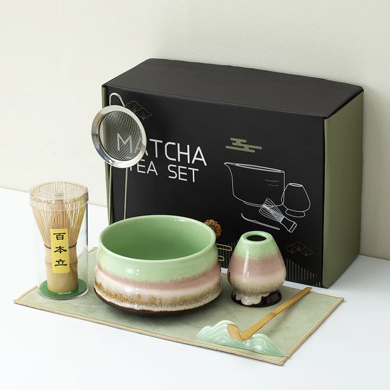 5-7 шт. Набор для подготовки матча, японская керамическая чаша для чая и бамбуковый набор венчиков с подставкой, подарочная коробка для чайной церемонии в стиле династии Сун
5-7 шт. Набор для подготовки матча, японская керамическая чаша для чая и бамбуковый набор венчиков с подставкой, подарочная коробка для чайной церемонии в стиле династии Сун