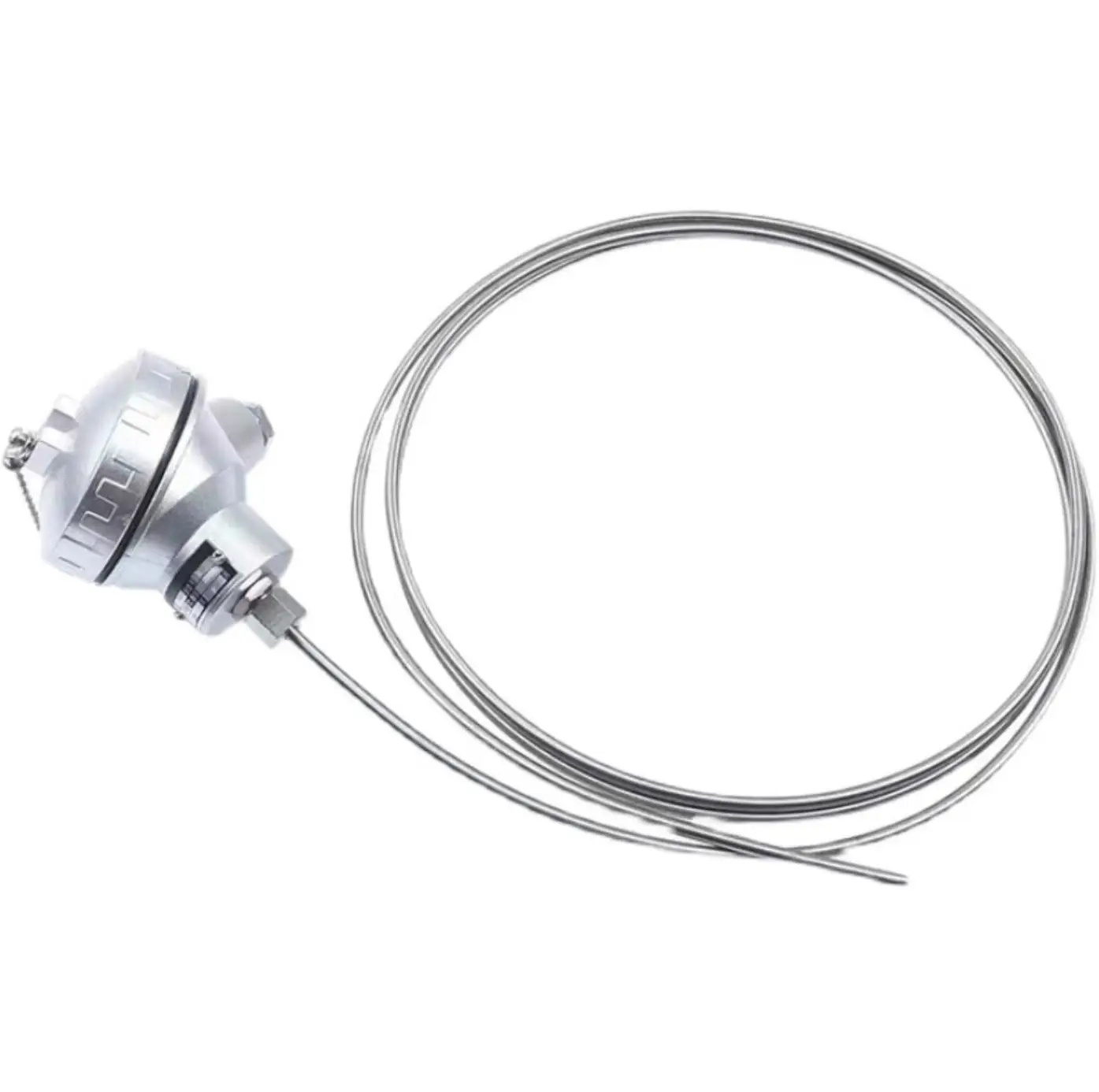 Бронированный термопарный гибкий датчик-термометр со встроенным преобразователем температуры, тип K, датчик PT100
Бронированный термопарный гибкий датчик-термометр со встроенным преобразователем температуры, тип K, датчик PT100