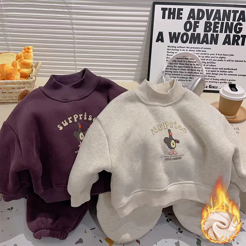 Autumn Winter Warm Kids Outfit Sets Long Sleeve Print Sweatshirt With Pants For Toddlers Girls Boys Daily Wear Sports Clothes
Autumn Winter Warm Kids Outfit Sets Long Sleeve Print Sweatshirt With Pants For Toddlers Girls Boys Daily Wear Sports Clothes