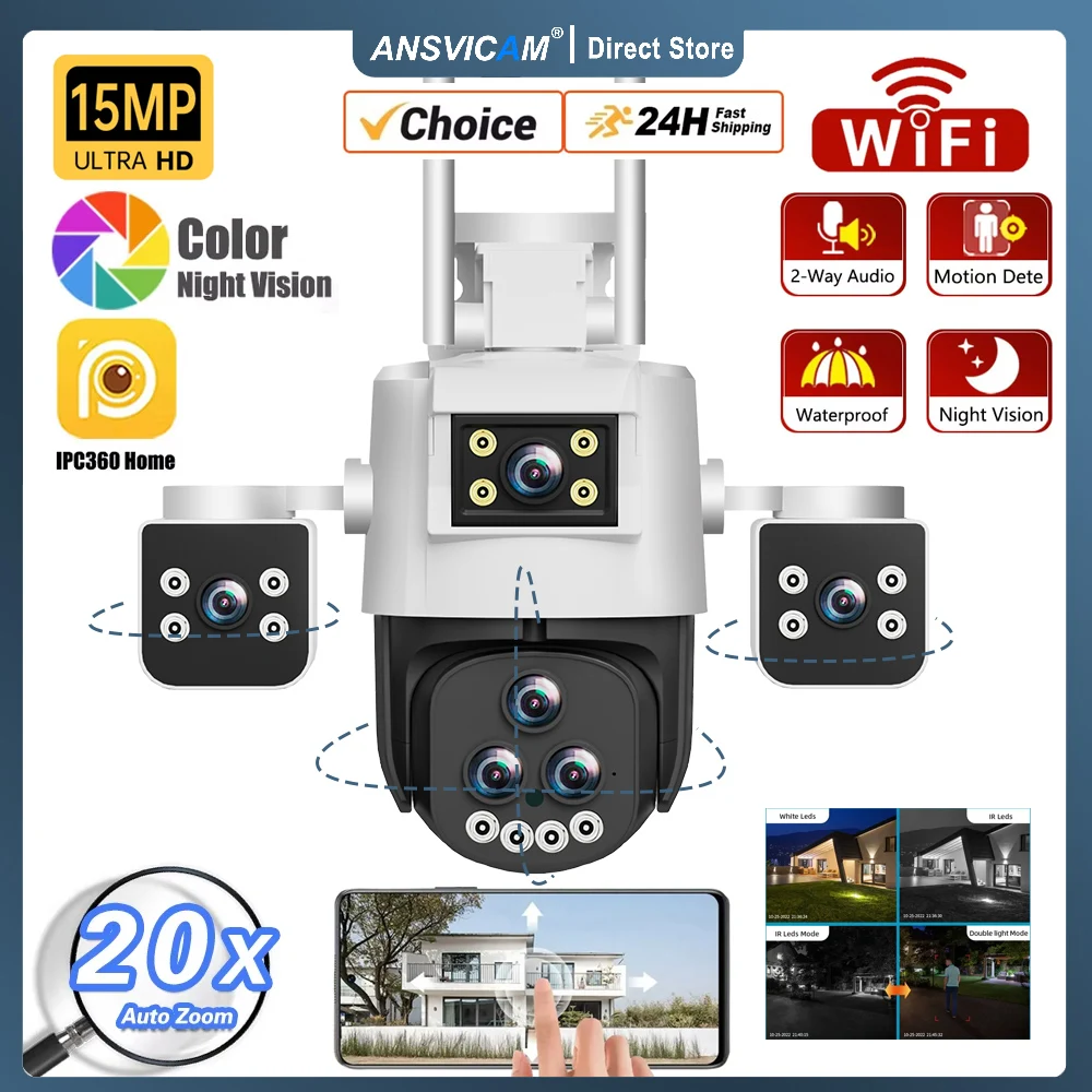 Уличная камера с 20-кратным зумом HD, 30-мегапиксельная Wi-Fi камера, 5 объектива, 3 экрана, водонепроницаемая, ночного видения, двусторонний домофон, мобильное отслеживание PTZ, IP-видеонаблюдение
Уличная камера с 20-кратным зумом HD, 30-мегапиксельная Wi-Fi камера, 5 объектива, 3 экрана, водонепроницаемая, ночного видения, двусторонний домофон, мобильное отслеживание PTZ, IP-видеонаблюдение