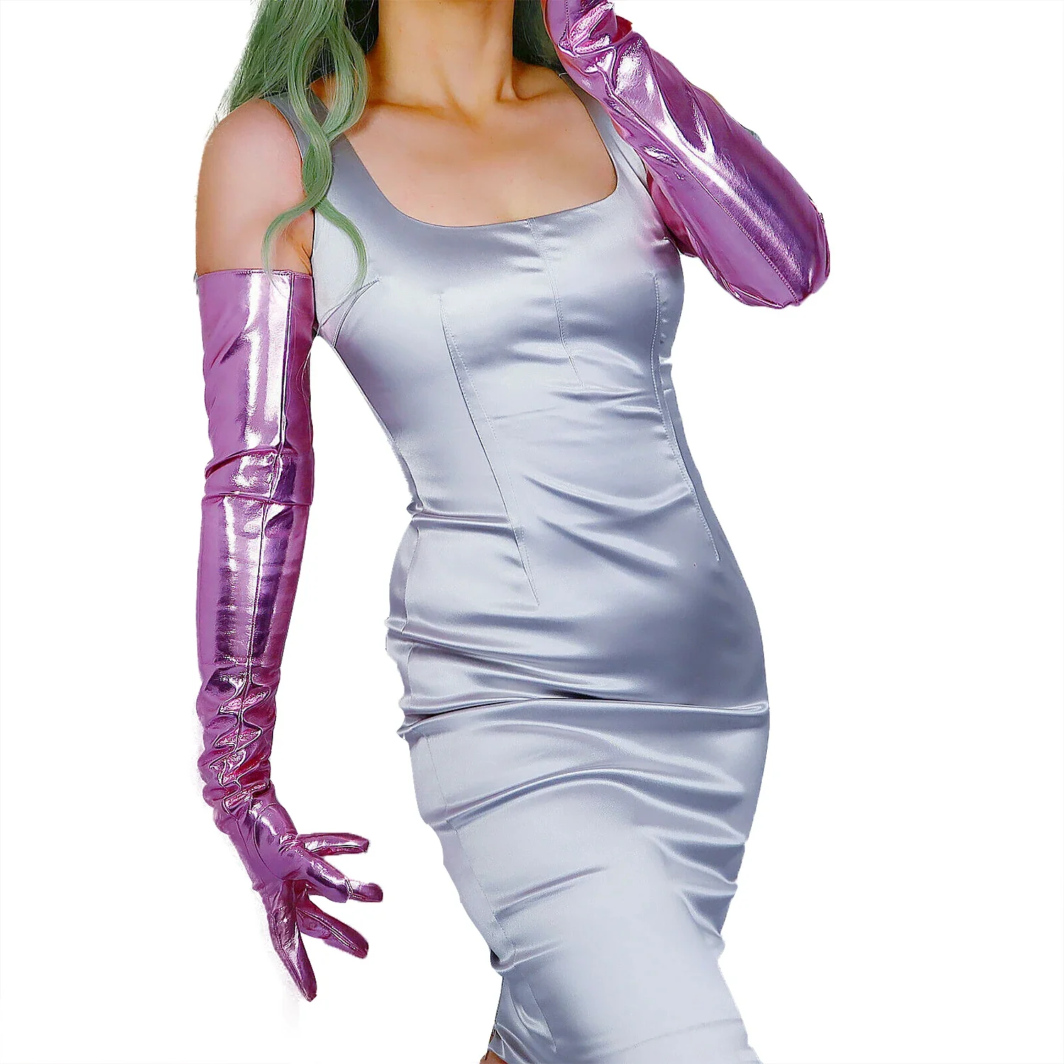 DooWay Women's 70cm LATEX GLOVES Shine Dusty Pink Faux Patent Leather Fitted Club Role Play Evening Dress Opera Fashion Glove
DooWay Women's 70cm LATEX GLOVES Shine Dusty Pink Faux Patent Leather Fitted Club Role Play Evening Dress Opera Fashion Glove