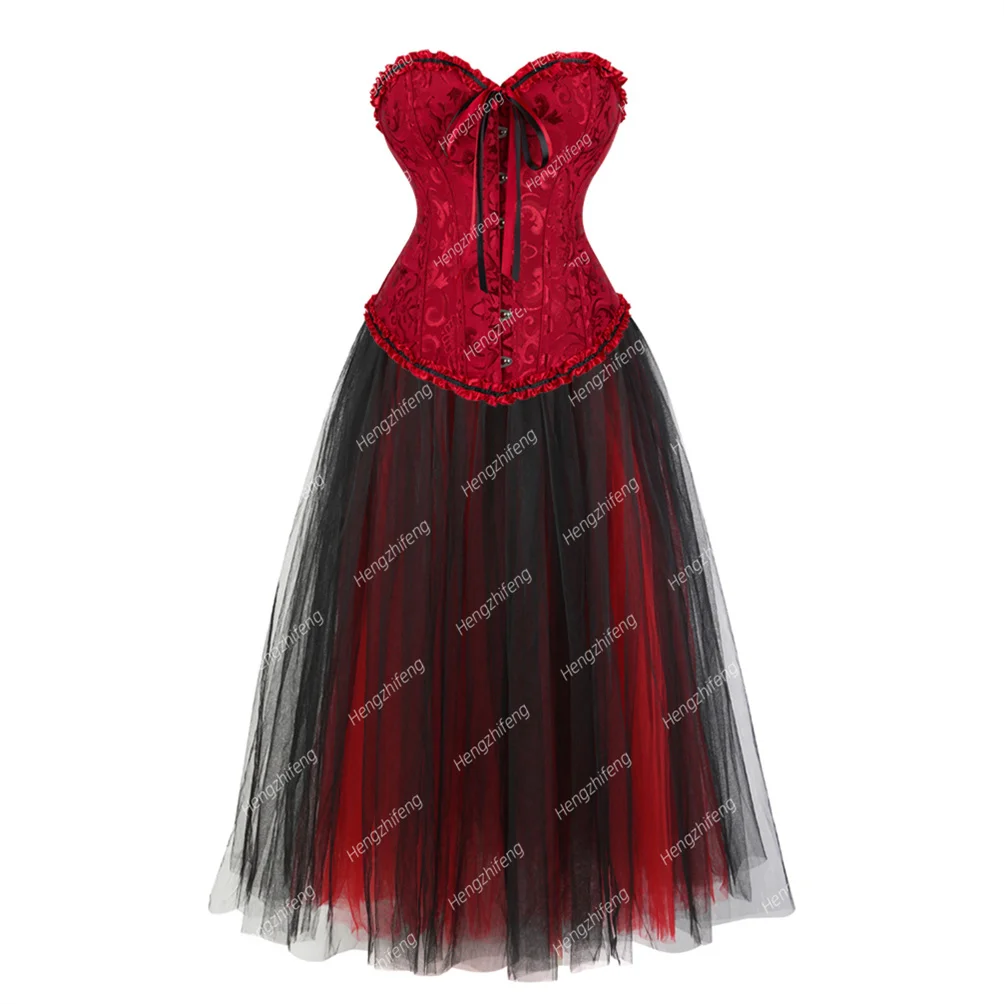 Sexy Corset Dresses for Women Plus Size Bustier With Skirt Long Tutu Set Plus Size Exotic Halloween Costumes 6xl
Sexy Corset Dresses for Women Plus Size Bustier With Skirt Long Tutu Set Plus Size Exotic Halloween Costumes 6xl