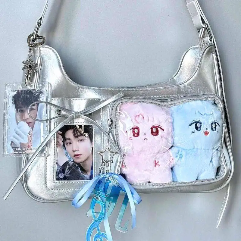 New Y2K Cute Japanese Ita Bag Lolita Girl Transparent Shoulder Tote Bag Large Capacity Crossbody Casual Bag DIY Display Handbags
New Y2K Cute Japanese Ita Bag Lolita Girl Transparent Shoulder Tote Bag Large Capacity Crossbody Casual Bag DIY Display Handbags