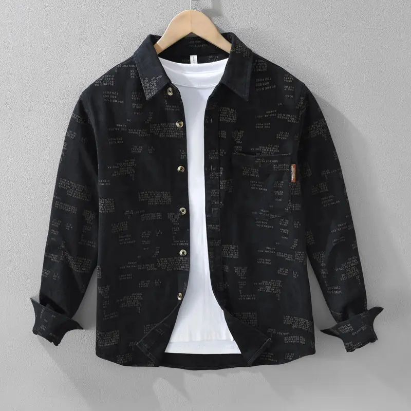 Personalized Small Letter Print Long Sleeve Shirt Men's Spring and Autumn Top Art Trendy Fashion Casual Shirt
Personalized Small Letter Print Long Sleeve Shirt Men's Spring and Autumn Top Art Trendy Fashion Casual Shirt