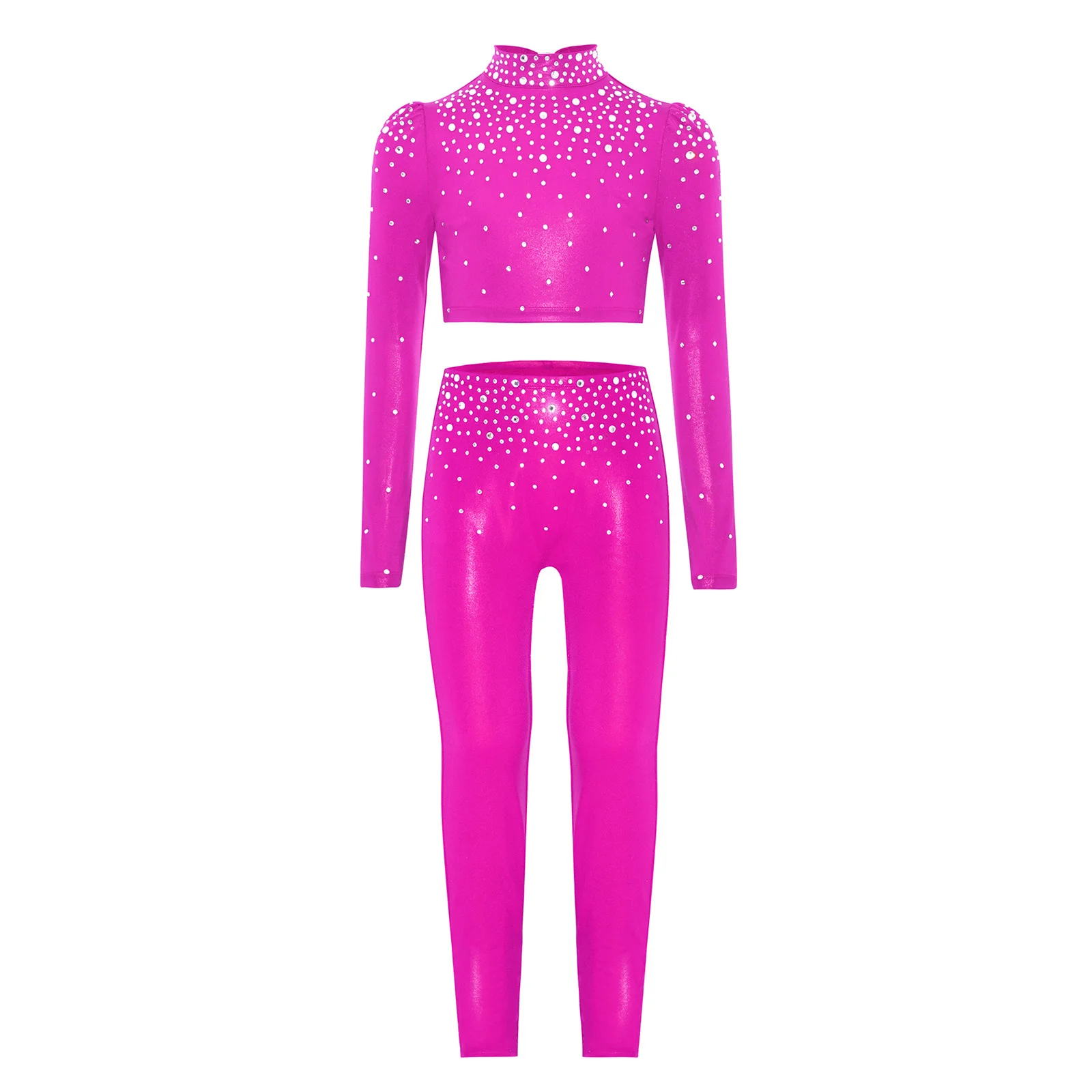Kids Girls Ballet Dance Sets Gymnastics Figure Skating Outfits Dancing Stage Performance Costume Metallic Crop Top with Pants
Kids Girls Ballet Dance Sets Gymnastics Figure Skating Outfits Dancing Stage Performance Costume Metallic Crop Top with Pants
