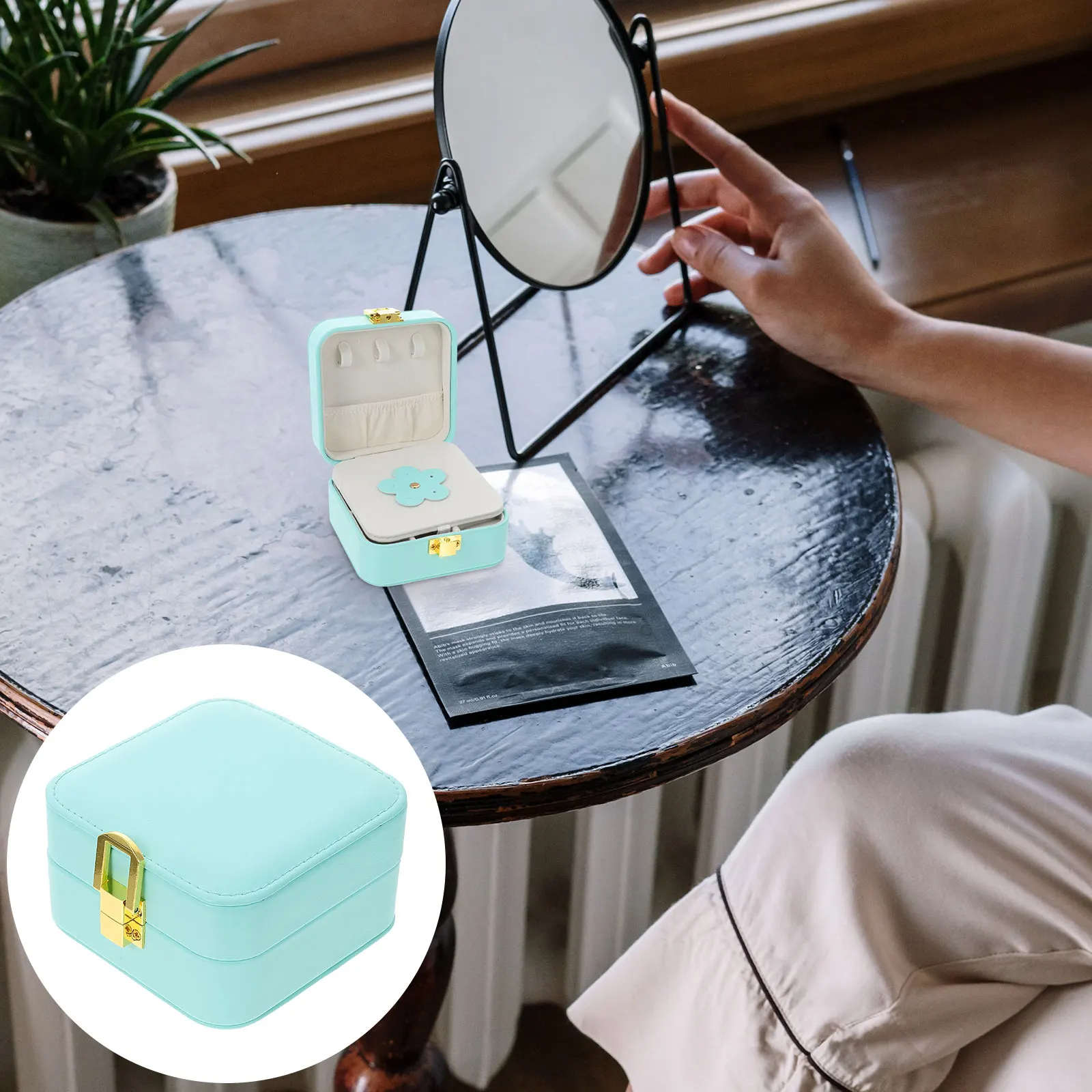 Jewelry Storage Box Sturdy Girls Boxes Case with Mirror Ring Trinket Traveling Holder Small
Jewelry Storage Box Sturdy Girls Boxes Case with Mirror Ring Trinket Traveling Holder Small