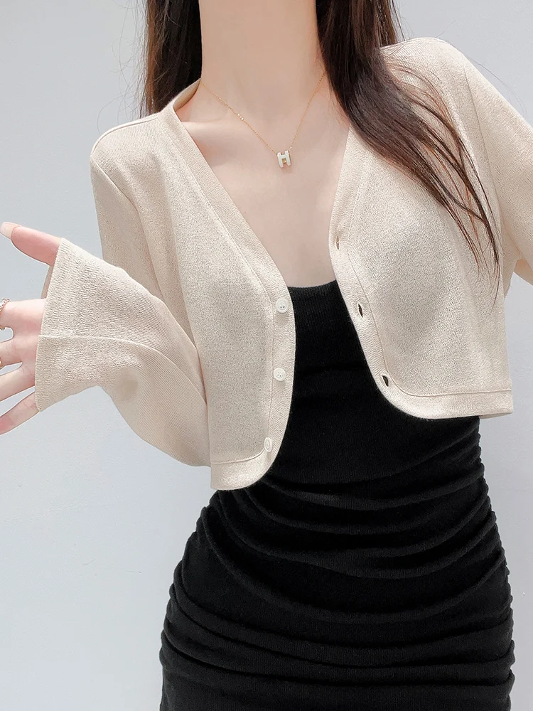 V-Ne Ice Silk Long Sve Open Cardigan Women's Summer Transparent Knitted Outerwear with Strap Dr Korean Sle Loose Fit
V-Ne Ice Silk Long Sve Open Cardigan Women's Summer Transparent Knitted Outerwear with Strap Dr Korean Sle Loose Fit