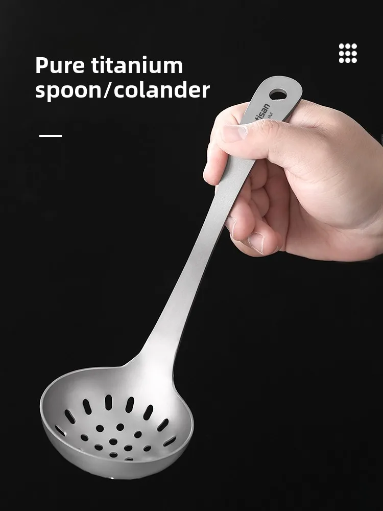 Tiartisan Pure Titanium Soup Spoon Long Handle Large Size Outdoor Camping Soup Ladle Large Sieve Spoon Home Hot Pot Spoon
Tiartisan Pure Titanium Soup Spoon Long Handle Large Size Outdoor Camping Soup Ladle Large Sieve Spoon Home Hot Pot Spoon