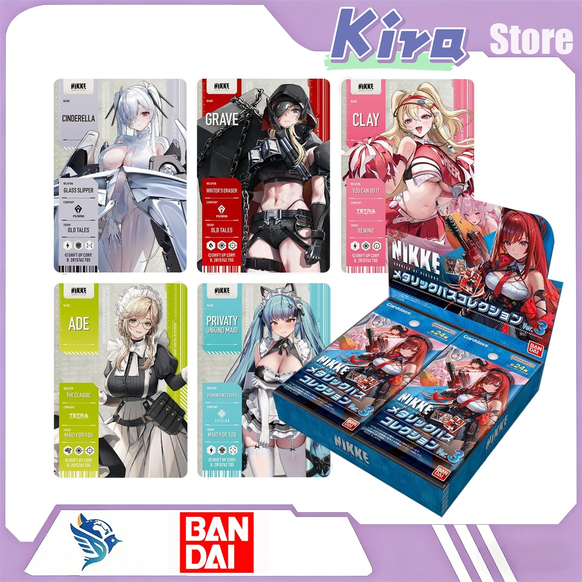 BANDAI NIKKE Winged Victory vol.3 Metal Card Third Edition Card Collection Anime Peripheral Designer Toys Surprise Gift
BANDAI NIKKE Winged Victory vol.3 Metal Card Third Edition Card Collection Anime Peripheral Designer Toys Surprise Gift