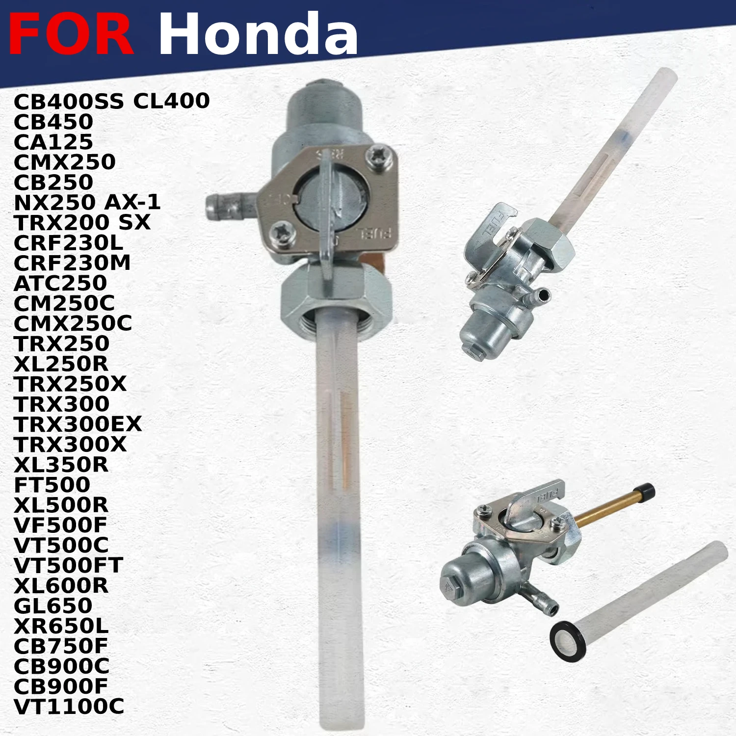Gas Fuel Petcock Tap Valve Switch Pump For Honda CB400SS CL400 CB450 Nighthawk 450 CMX250 Rebel 250 NX250 AX-1 TRX200 SX CRF230M 
Gas Fuel Petcock Tap Valve Switch Pump For Honda CB400SS CL400 CB450 Nighthawk 450 CMX250 Rebel 250 NX250 AX-1 TRX200 SX CRF230M