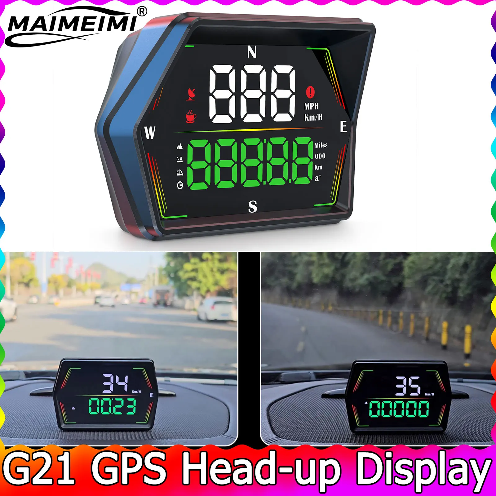 G21 GPS HUD Новый автомобильный проекционный дисплей Спидометр Смарт-метр Авто GPS Безопасность Сигнализация превышения скорости Компас по индивидуальному заказу
G21 GPS HUD Новый автомобильный проекционный дисплей Спидометр Смарт-метр Авто GPS Безопасность Сигнализация превышения скорости Компас по индивидуальному заказу
