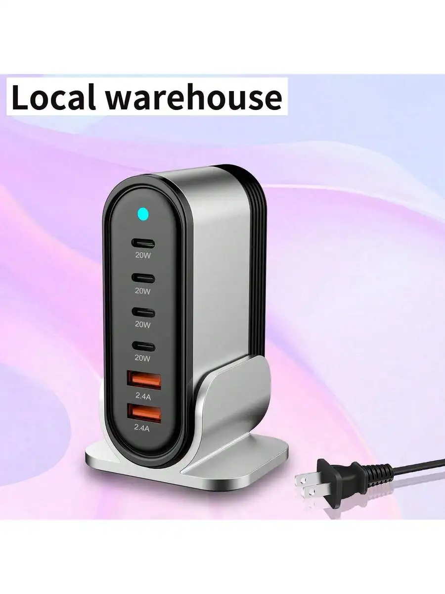 6-Port GaN Fast Charger With 4 USB-C And 2 USB-A Ports For Multiple Devices
6-Port GaN Fast Charger With 4 USB-C And 2 USB-A Ports For Multiple Devices