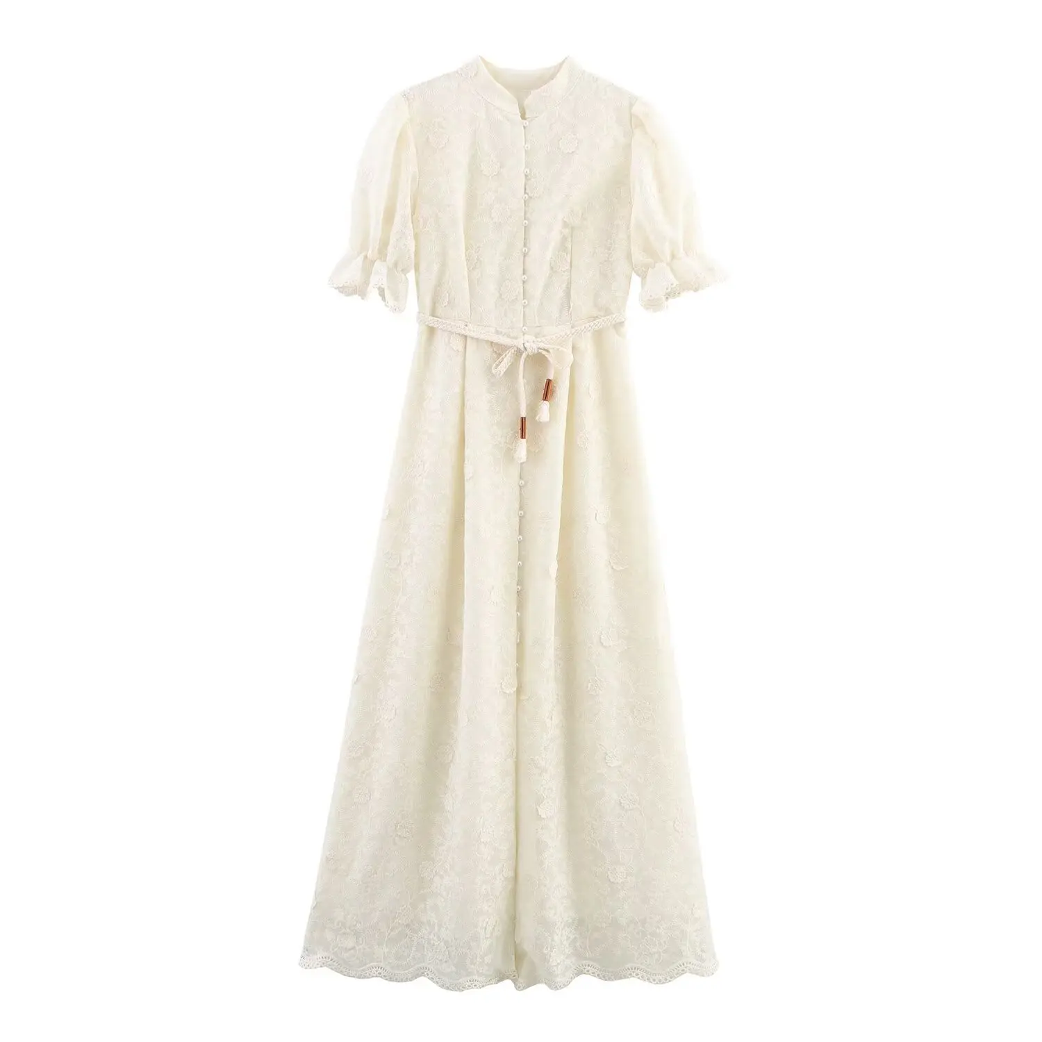 BM&MD&ZA Womens Graceful Gentle - style Small Stand - collar Short - Sleeved Puff - Sleeved Mid - length Lace Dress with Belt
BM&MD&ZA Womens Graceful Gentle - style Small Stand - collar Short - Sleeved Puff - Sleeved Mid - length Lace Dress with Belt