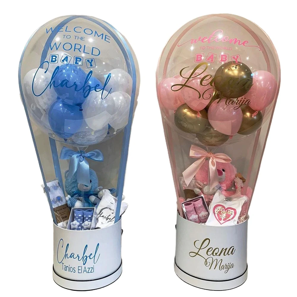 Custom Tray Unique Flower Cookies Hot Air Balloon Gift Hamper Baby Shower Girl Boy Welcome To The World Gender Reveal Box Basket
Custom Tray Unique Flower Cookies Hot Air Balloon Gift Hamper Baby Shower Girl Boy Welcome To The World Gender Reveal Box Basket