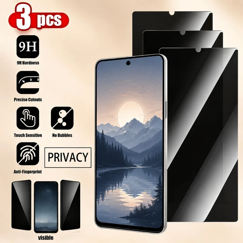 3Pcs Anti Spy Full Screen Protector for Samsung Galaxy S26 S25 S24 Ultra S21 S22 S23 Plus S25 S24 FE Anti-Scratch Tempered Glass
3Pcs Anti Spy Full Screen Protector for Samsung Galaxy S26 S25 S24 Ultra S21 S22 S23 Plus S25 S24 FE Anti-Scratch Tempered Glass