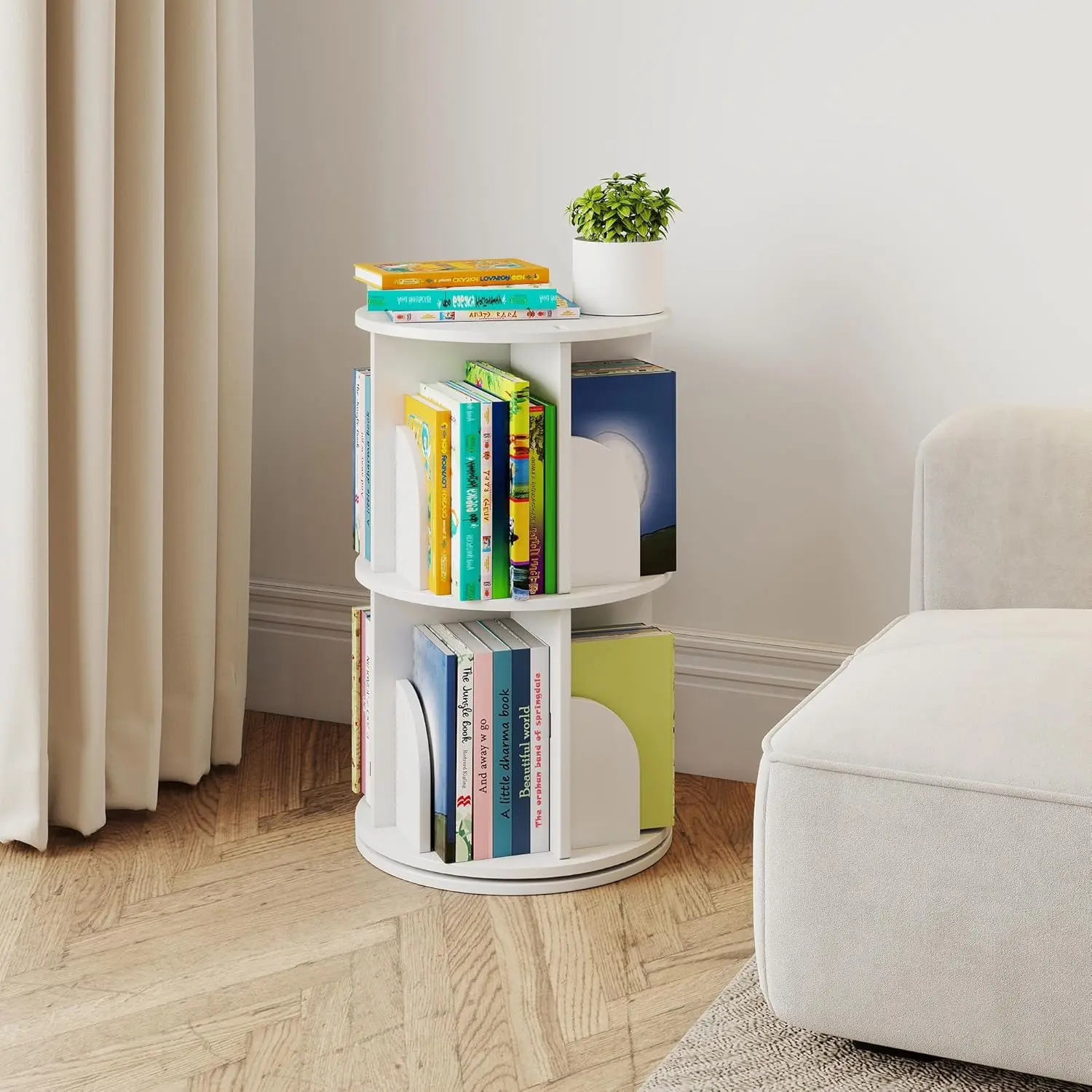 Rotating Bookshelf, 360 Display Spinning Bookcase, Corner Bookshelf, Floor Standing Revolving Bookcase Storage, Customized
Rotating Bookshelf, 360 Display Spinning Bookcase, Corner Bookshelf, Floor Standing Revolving Bookcase Storage, Customized