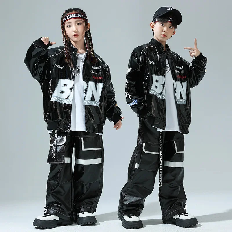 Children Hip Hop Jazz Streetwear Fashion Show Performance Clothes Boys Gilrs Leather Jacket Pant Sets Costume Kids Tracksuits
Children Hip Hop Jazz Streetwear Fashion Show Performance Clothes Boys Gilrs Leather Jacket Pant Sets Costume Kids Tracksuits