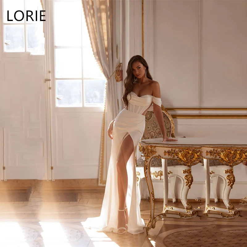 LORIE Side Slit Ivory Wedding Dresses Sweetheart Off Shoulder Mermaid Bride Prom Gown Sleeveless Diamond Bridal Gown Customized
LORIE Side Slit Ivory Wedding Dresses Sweetheart Off Shoulder Mermaid Bride Prom Gown Sleeveless Diamond Bridal Gown Customized