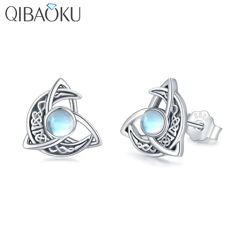 QIBAOKU New Vintage Celtic Knot Moonstone Earrings for Women Men Retro Star Moon Geometric Silver Ear Studs Fashion Jewelry Gift
QIBAOKU New Vintage Celtic Knot Moonstone Earrings for Women Men Retro Star Moon Geometric Silver Ear Studs Fashion Jewelry Gift