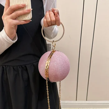 고급 체인 고급 체인 핸드백 여성용 가방, 고급 원형 볼 가방, 틈새 디자인 크로스바디 백, 고품질, 2023, 판매 중