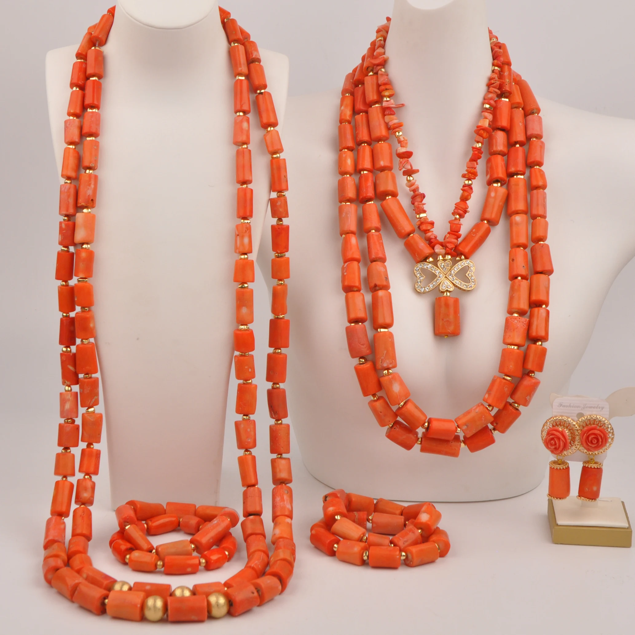 Fashion Orange Original Coral Bead Jewelry Set for Couple Nigerian Wedding Jewelry Sets
Fashion Orange Original Coral Bead Jewelry Set for Couple Nigerian Wedding Jewelry Sets