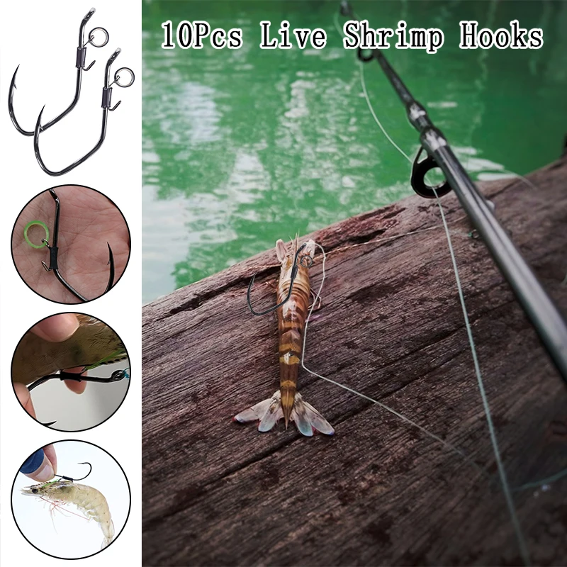 10-Pack Live Shrimp Catfish Fishing Hooks High-Strength Corrosion-Resistant Shrimp Holder Hooks Freshwater Saltwater Angling
10-Pack Live Shrimp Catfish Fishing Hooks High-Strength Corrosion-Resistant Shrimp Holder Hooks Freshwater Saltwater Angling