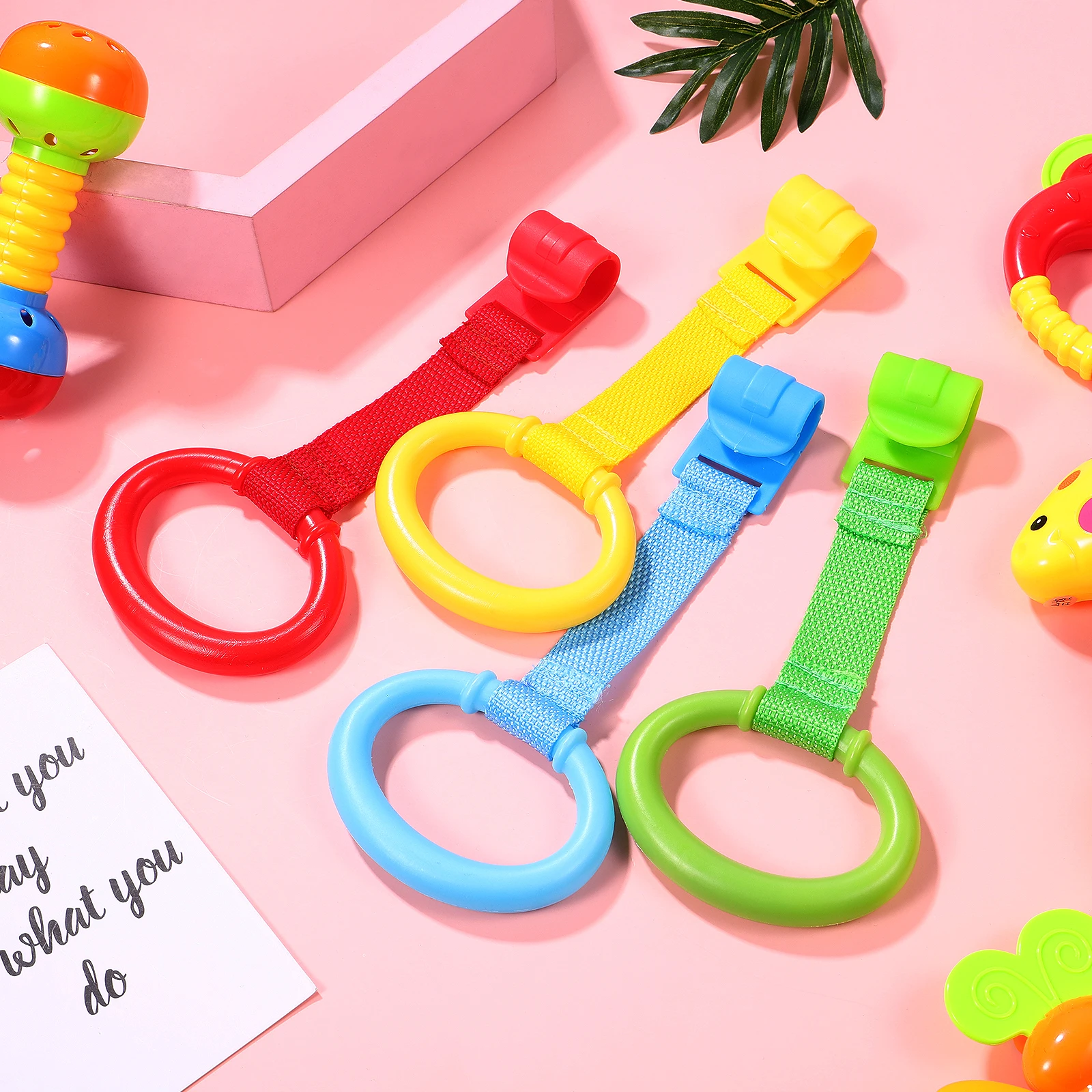 4pcs Baby Standing Pull Ring Red Yellow Green Blue Ergonomic Safe Material Sturdy Plastic Infant Pull Ring Baby Rings
4pcs Baby Standing Pull Ring Red Yellow Green Blue Ergonomic Safe Material Sturdy Plastic Infant Pull Ring Baby Rings