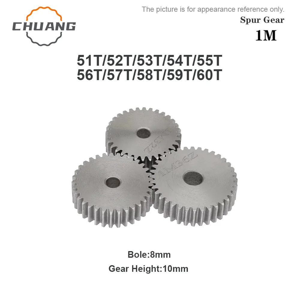 51T/52T/53T/54T/55T/56T/57T/58T/59T/60Teeth 1 M Spur Gear SC45# Carbon Steel Material Cylindrical Gear Transmission Accessories
51T/52T/53T/54T/55T/56T/57T/58T/59T/60Teeth 1 M Spur Gear SC45# Carbon Steel Material Cylindrical Gear Transmission Accessories