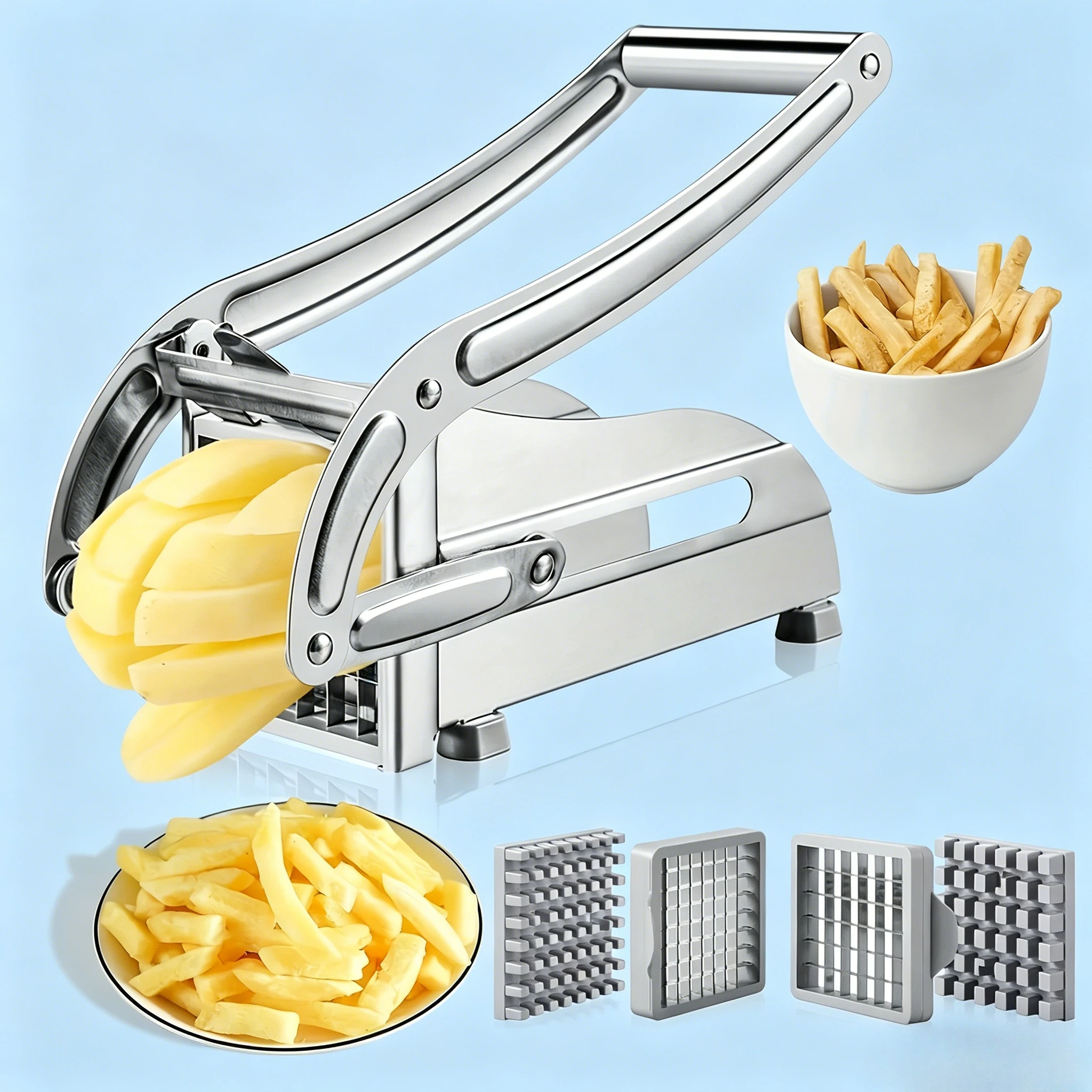 Stainless Steel Potato French Fry Cutter Manual Vegetable Onion Fruit Slicer Chopper Home Kitchen Tool
Stainless Steel Potato French Fry Cutter Manual Vegetable Onion Fruit Slicer Chopper Home Kitchen Tool