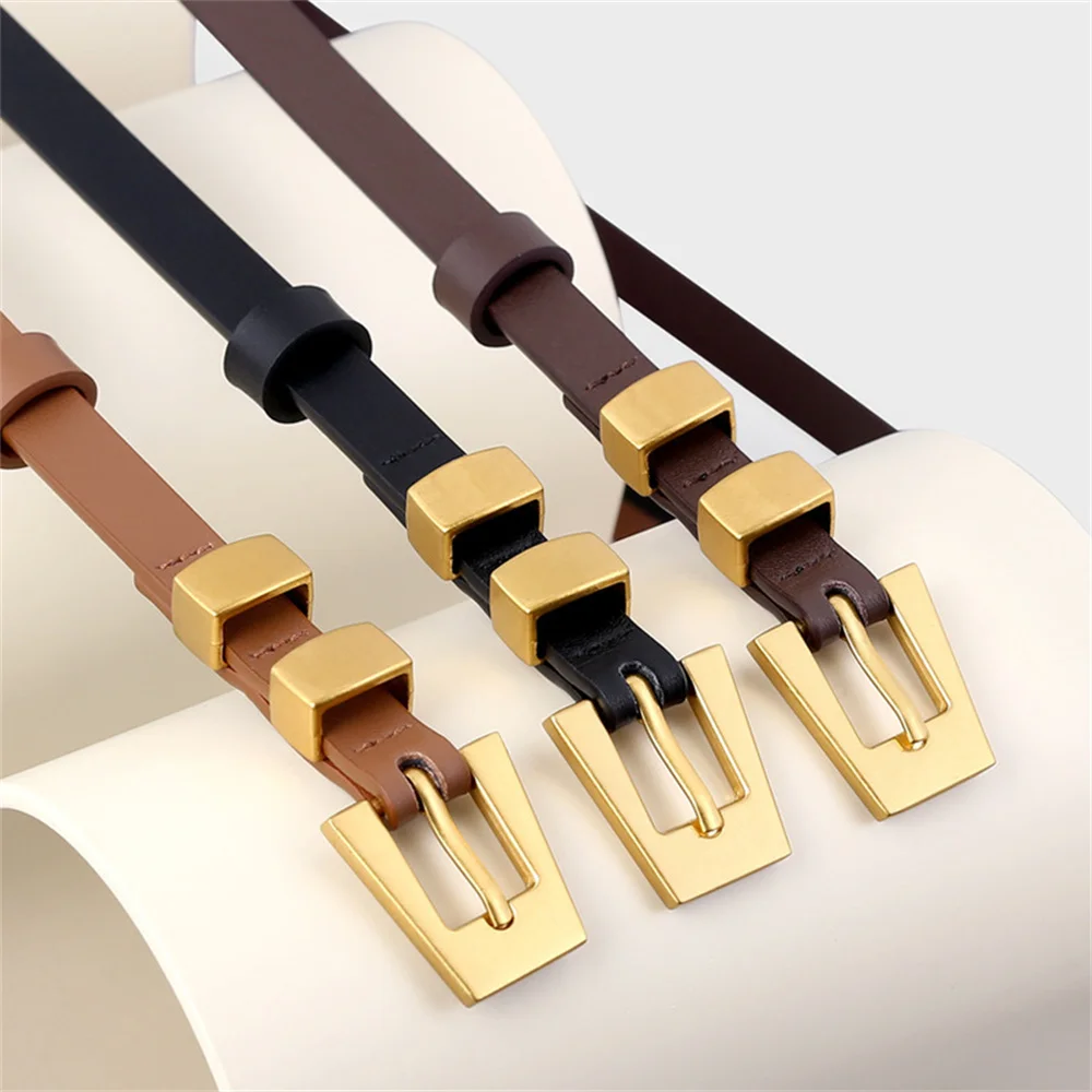 New Genuine Leather Belts for Women Dress Jeans Gold Color Buckle Belt Luxury Fashion Metal Buckle Leather Waistband for Korean
New Genuine Leather Belts for Women Dress Jeans Gold Color Buckle Belt Luxury Fashion Metal Buckle Leather Waistband for Korean