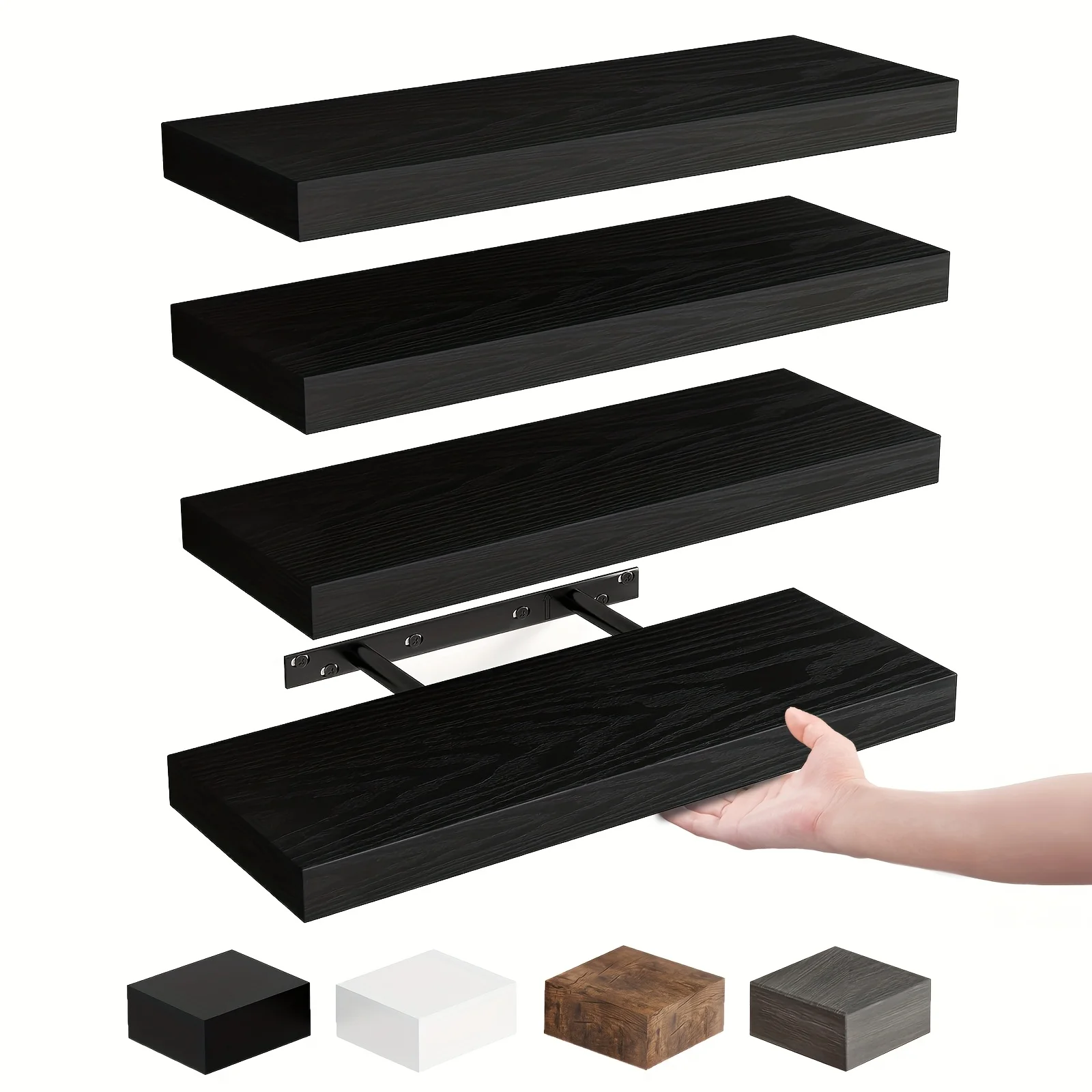 usTOMNK 4/8pcs 15.8in Floating Shelves For Wall, Wall Mounted Rustic Wood Shelves For Bathroom, Bedroom, Living Room, Kitchen, Hanging Shelf For Books/Storage/Room Decor, With 22lbs Capacity, Black/Brown/White/Grayd
usTOMNK 4/8pcs 15.8in Floating Shelves For Wall, Wall Mounted Rustic Wood Shelves For Bathroom, Bedroom, Living Room, Kitchen, Hanging Shelf For Books/Storage/Room Decor, With 22lbs Capacity, Black/Brown/White/Grayd