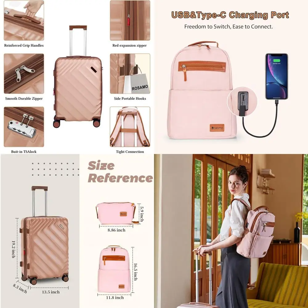 Расширяемый набор чемоданов из 3 предметов из АБС-пластика, 22x14x9, вращающиеся колеса, замок TSA, розовый (20/BP/TB)
Расширяемый набор чемоданов из 3 предметов из АБС-пластика, 22x14x9, вращающиеся колеса, замок TSA, розовый (20/BP/TB)