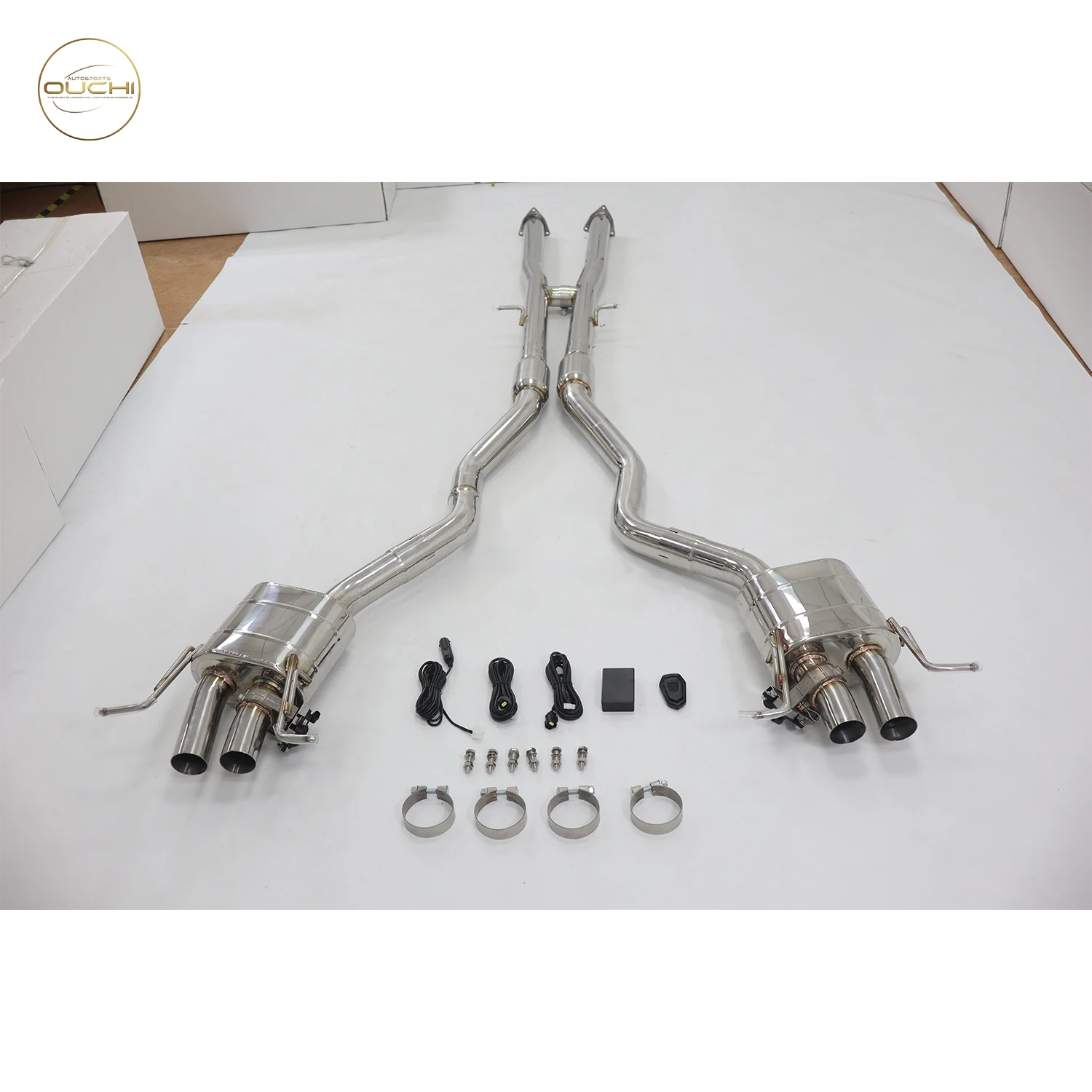OUCHI Exhaust System Stainless Steel Performance Catback For Ford Mustang GT 5.0L Muffler With Valve Quad Tips
OUCHI Exhaust System Stainless Steel Performance Catback For Ford Mustang GT 5.0L Muffler With Valve Quad Tips