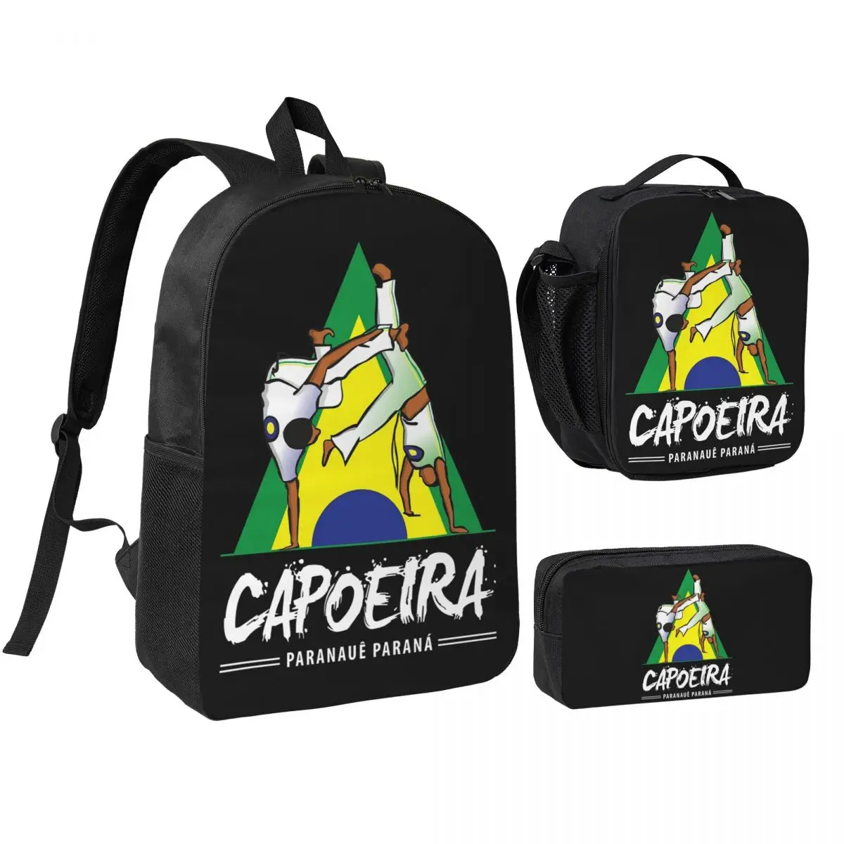 Capoeira Paranaue Backpack Boys Girls BookBag School Bag Shoulder Bags 3ps Insulated Lunch Bag Pencil Case
Capoeira Paranaue Backpack Boys Girls BookBag School Bag Shoulder Bags 3ps Insulated Lunch Bag Pencil Case